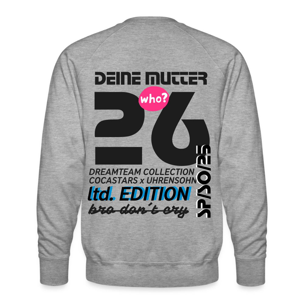 Men’s Premium Sweatshirt - DTW - 26DEINEMUTTER26 - heather grey