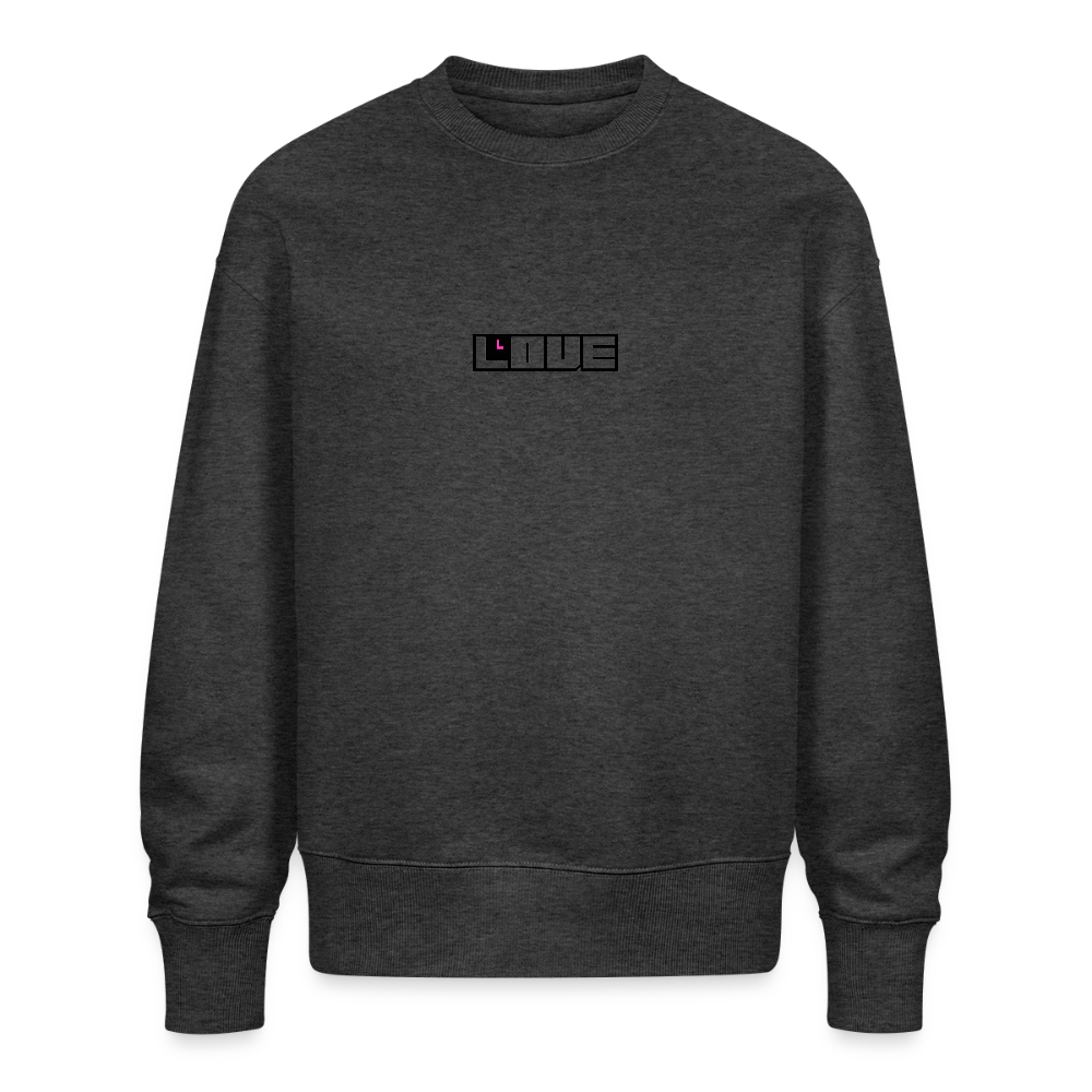 Unisex OS Organic Sweatshirt 350 g/m² - USC_LOVE - dark heather grey