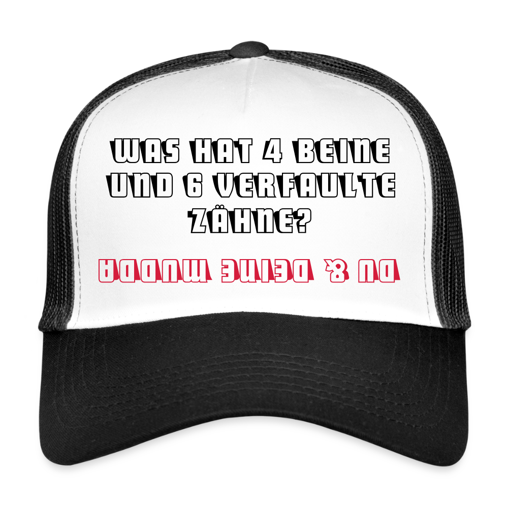 MESHCAP UNISEX ZPC_"ZÄHNE1" - white/black