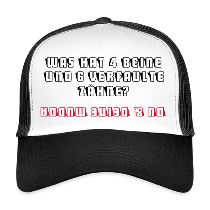 MESHCAP UNISEX ZPC_"ZÄHNE1" - white/black