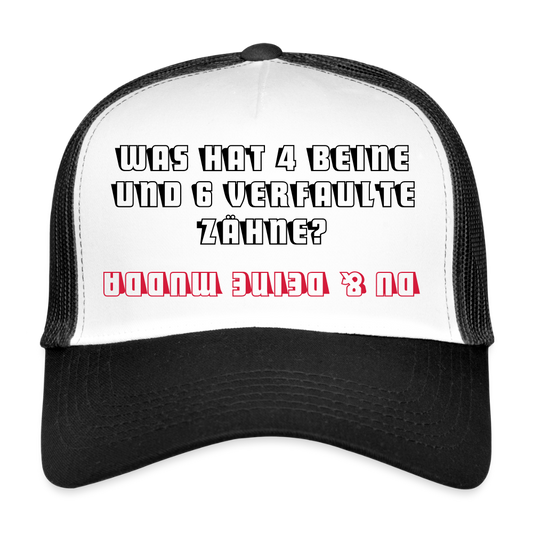 MESHCAP UNISEX ZPC_"ZÄHNE1" - white/black