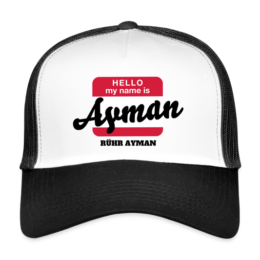 Trucker Cap - NAME - BRUDI RÜHR_AYMAN - white/black