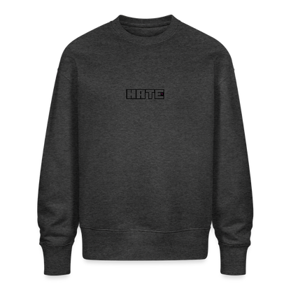 Unisex OS Organic Sweatshirt 350 g/m² - USC_HATE - dark heather grey