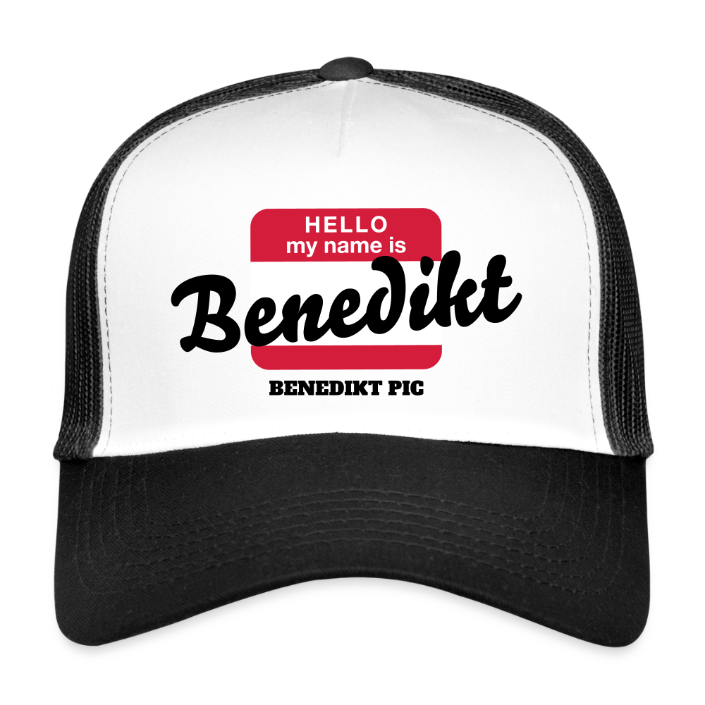Trucker Cap - NAME - BRUDI BENEDIKT_PIC - white/black