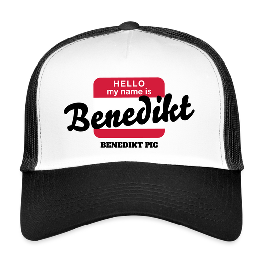 Trucker Cap - NAME - BRUDI BENEDIKT_PIC - white/black