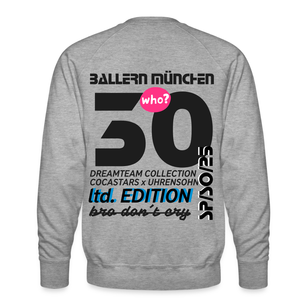 Men’s Premium Sweatshirt - DTW - 30BALLERNMÜNCHEN30 - heather grey
