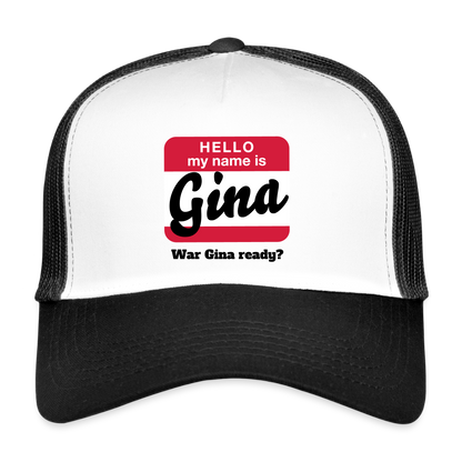 Trucker Cap - NAME - Gina - white/black