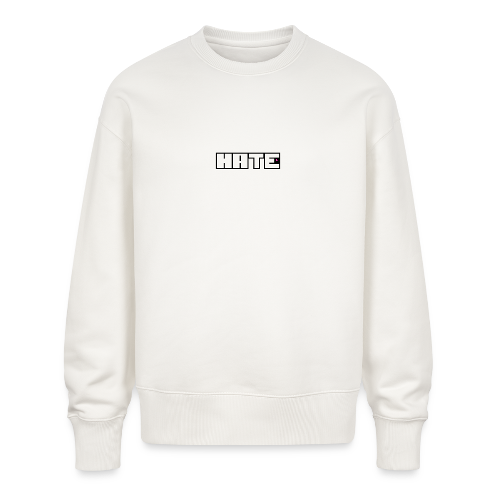 Unisex OS Organic Sweatshirt 350 g/m² - USC_HATE - OFF WHITE