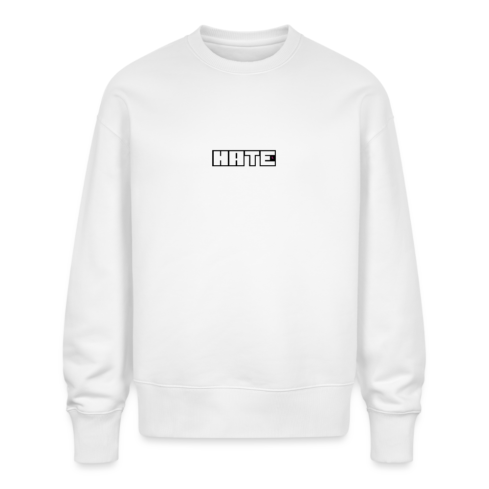 Unisex OS Organic Sweatshirt 350 g/m² - USC_HATE - white