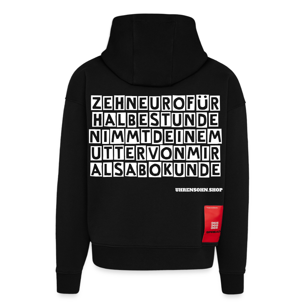 HOODIE W/WHO?MORE3 - SOLID BLACK