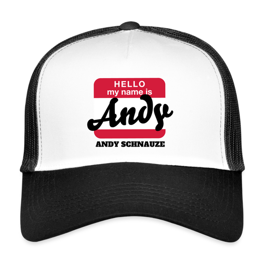 Trucker Cap - NAME - BRUDI ANDY_SCHNAUZE - white/black